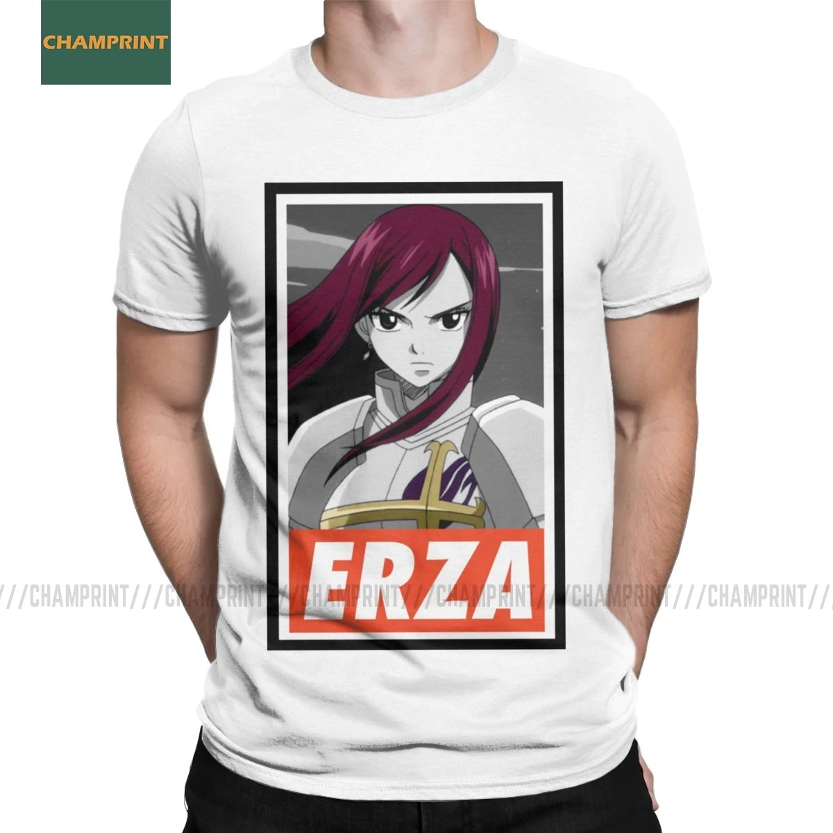 Для Мужчин's Феи Эрза футболка серый Fullbuster Люси хартфилия Scarlet аниме натуральный