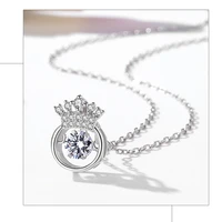 nimble pendant simple crown heart necklace jump set chain s925 sterling silver female pendant pendant beads women 925 trendy