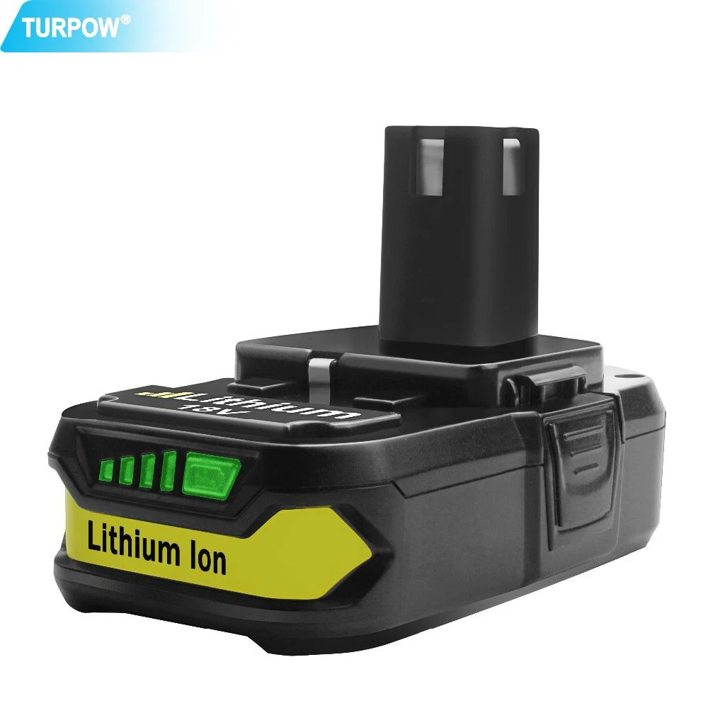 Turpow 18V 2500mAh P107 Замена аккумулятора для Ryobi P104 P105 P102 P103 Беспроводного Li-ion Заряжаемого Инструмента.
