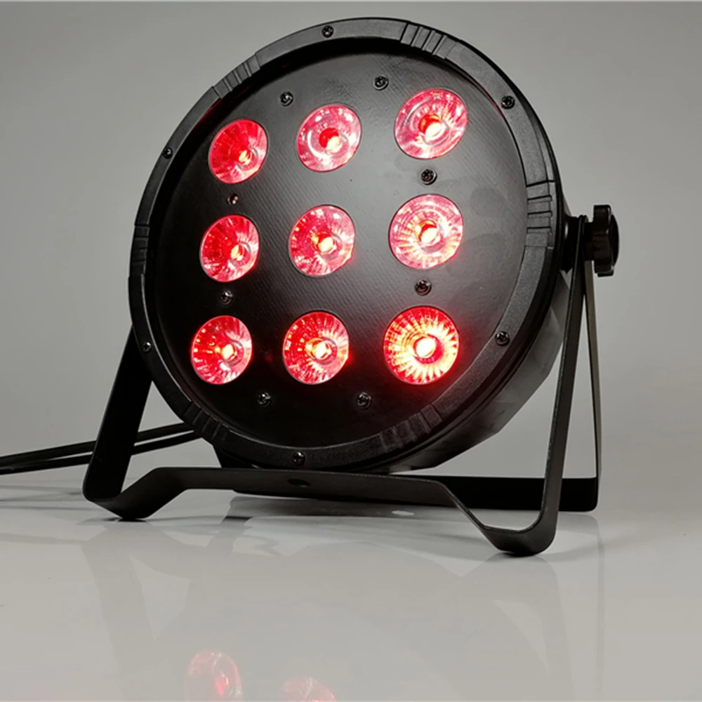 9x12 Вт rgbw пластиковый плоский Номинальный свет 4 в 1 dmx512 светодиодный светильник