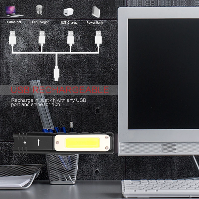 Светодиодный фонарик с креплением на одежду фонарь двойным источником топлива