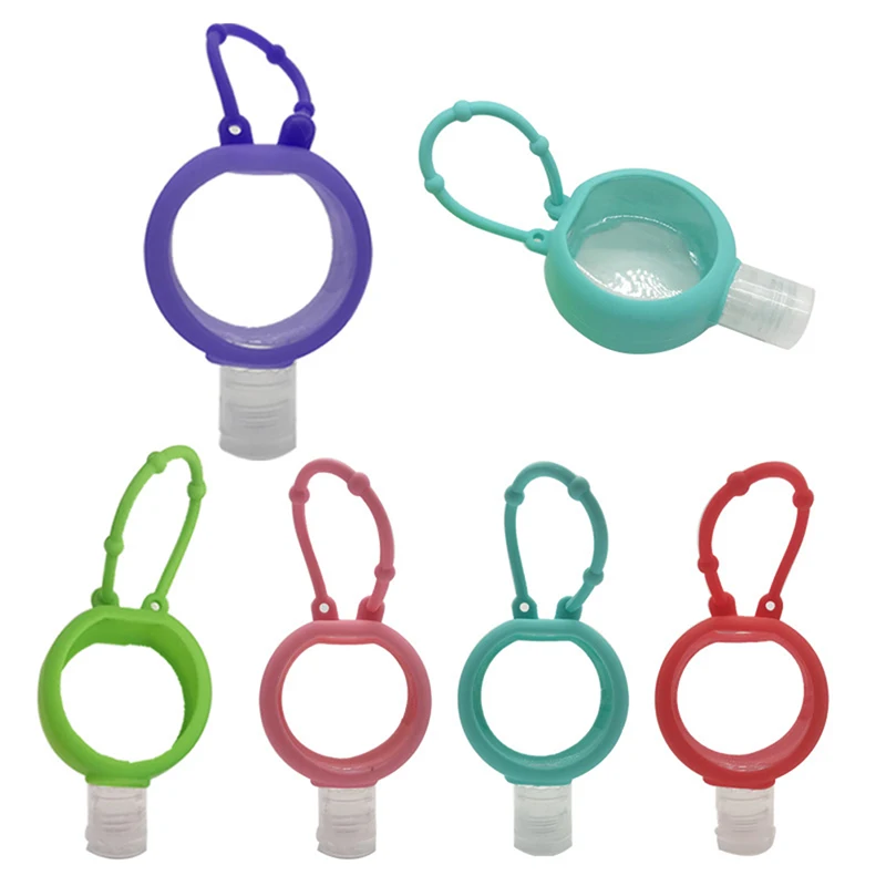 

Round Solid Silicone Bath Baby Shower Hand Sanitizer Bottle Holder Portable