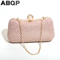 abqp luxury wedding clutch bags for women pearl designers female party shoulder bag metal chains girls evening handbags