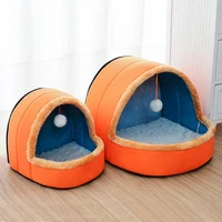 pet dog cat bed puppy house with toy ball warm soft pet cushion dog kennel cat castle goods for cats dog supplies pet supplies