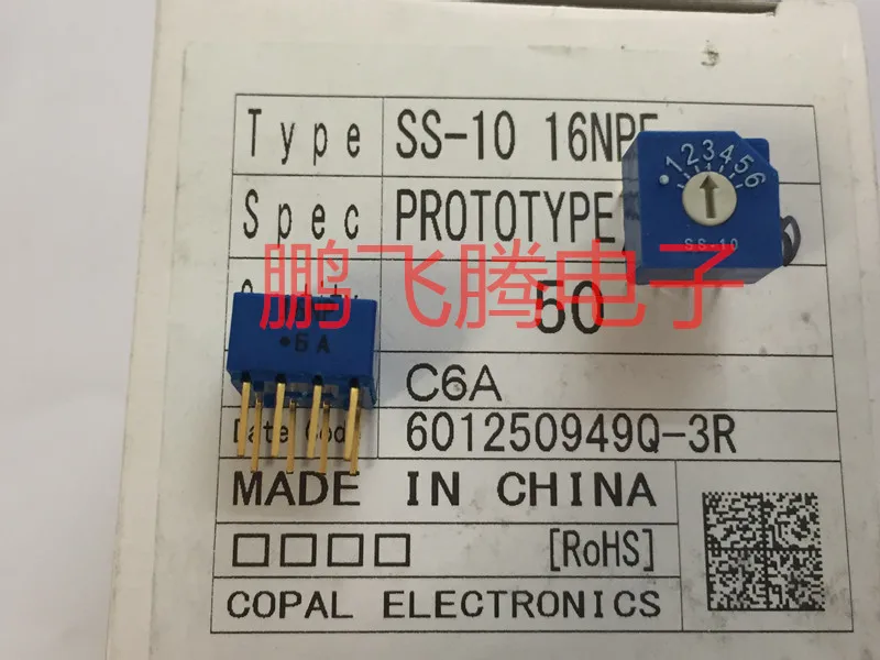 1 шт. Япония COPAL SS-10-16NPE 1-6 бит/6 зубчатый поворотный переключатель кодирования 4: