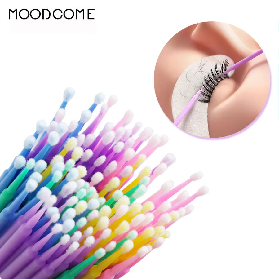 

100 Pcs Eyelash Glue Cleaning Stick Makeup Brush Durable Health and Safety Plastic Disposable Cleaning Eyelash Beauty Products