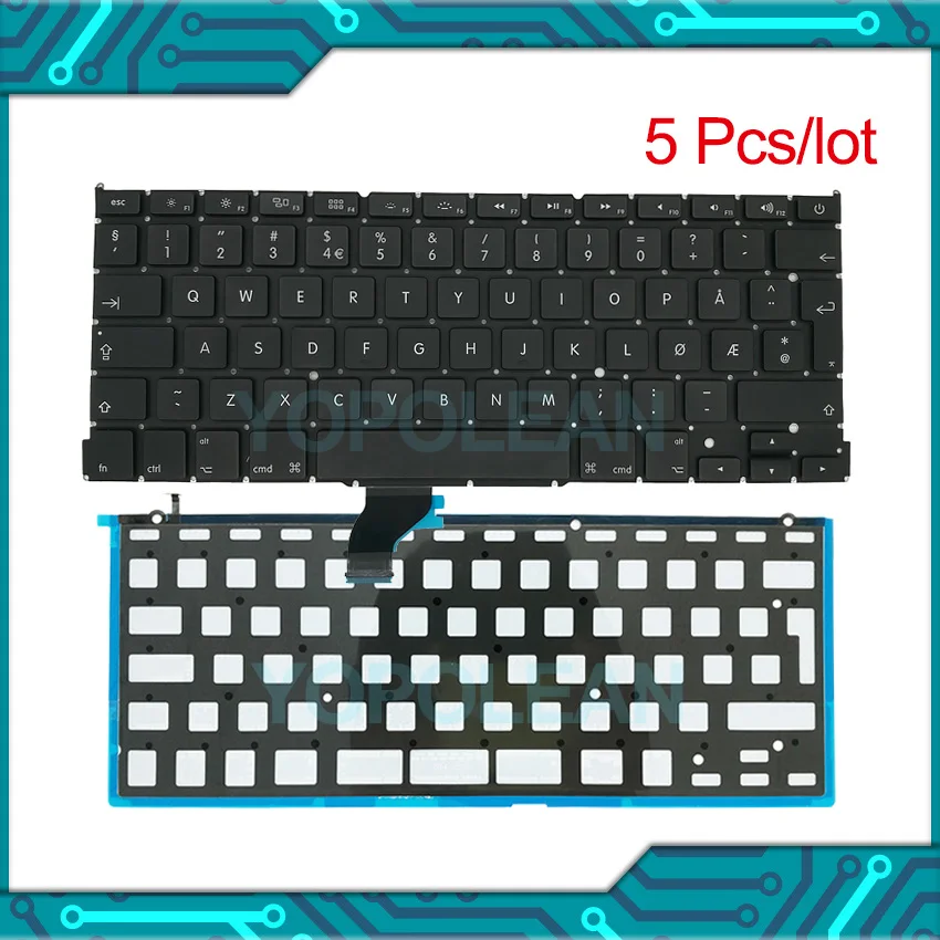 

5Pcs/set New Norway Norwegian Keyboard with Backlight For Macbook Pro Retina 13" A1502 2013 2014 2015 Years