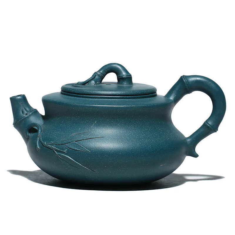

Yixing Zisha teapot green mud you bamboo teapot Cao Zhigang handmade bamboo teapot gift