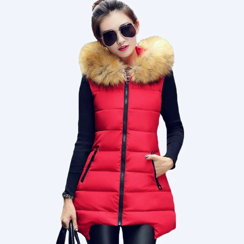 Пушистый меховой воротник зимний жилет Для женщин 2020 размера плюс 4XL без рукавов