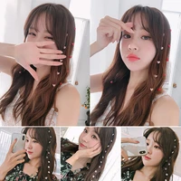 lystrfac korean invisible flower tassel hairclips for women girls sweet pearl side hairpin headdress female hair accessories