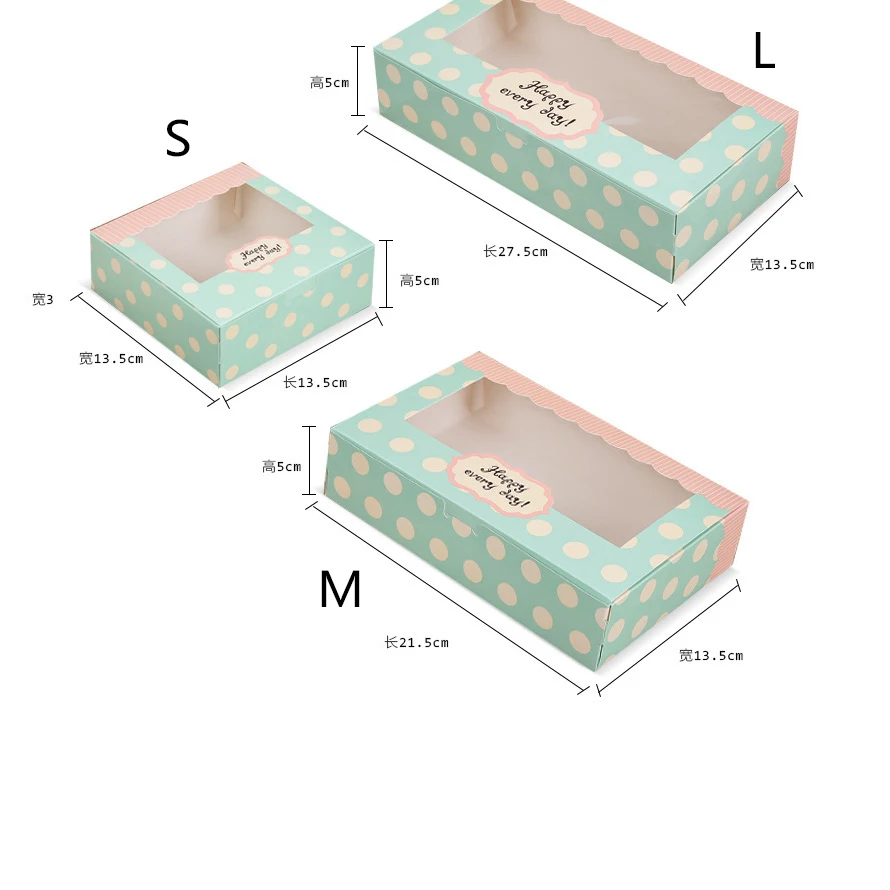 5 шт. бумага для выпечки коробки с окном Кондитерские контейнеры десерт конфеты