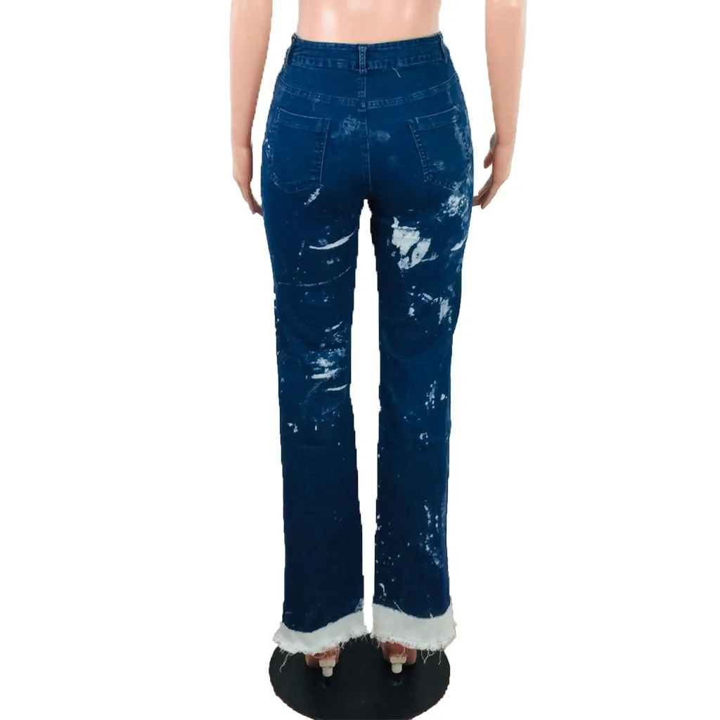 

Jeans Women's Fashion Jeans Women Lady Winter Fashion Hole Pocket Zipper Jeans Trousers Straight Pants #YB40