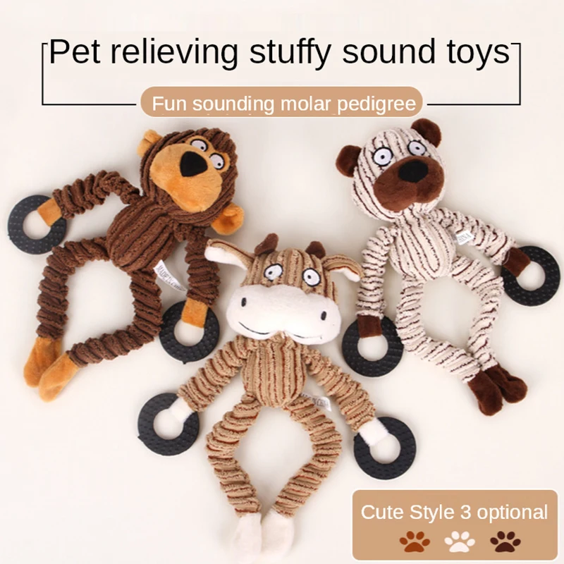 Pet Dog Plush Toys Pets Resistant To Bite Molar Teeth Sounding Decompression Dog Toys Cleansing Teeth Animal Modeling Pet Toys