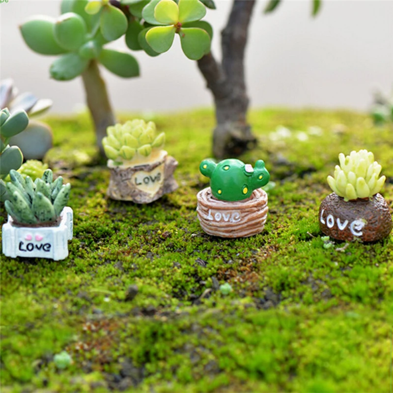 

1Pc Mini Dollhouse Succulent Plants Green Plant Miniature Dollhouse Bonsai Ornament Plant Pot Furniture Toys