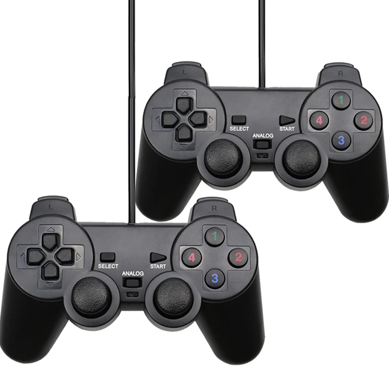 2pc Black USB проводной геймпад для ПК вибрации джойстик для ПК компьютер Ноутбук PC Win/7/8/10 для Vista черный контроллер - Цвет: 2pc Black