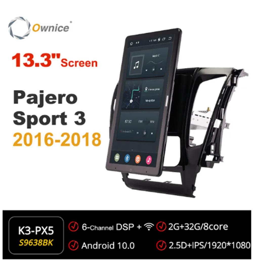 

Ownice 13.3 Inch 1080P Android 10.0 Car Radio forMitsubishi Pajero Sport 3 2016-2018 GPS Auto Player Head Unit IPS Rotatable