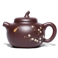 zisha teapot yixing handmade pot kung fu teaware purple clay drinkware for puer old purple clay painted tomato melon pot