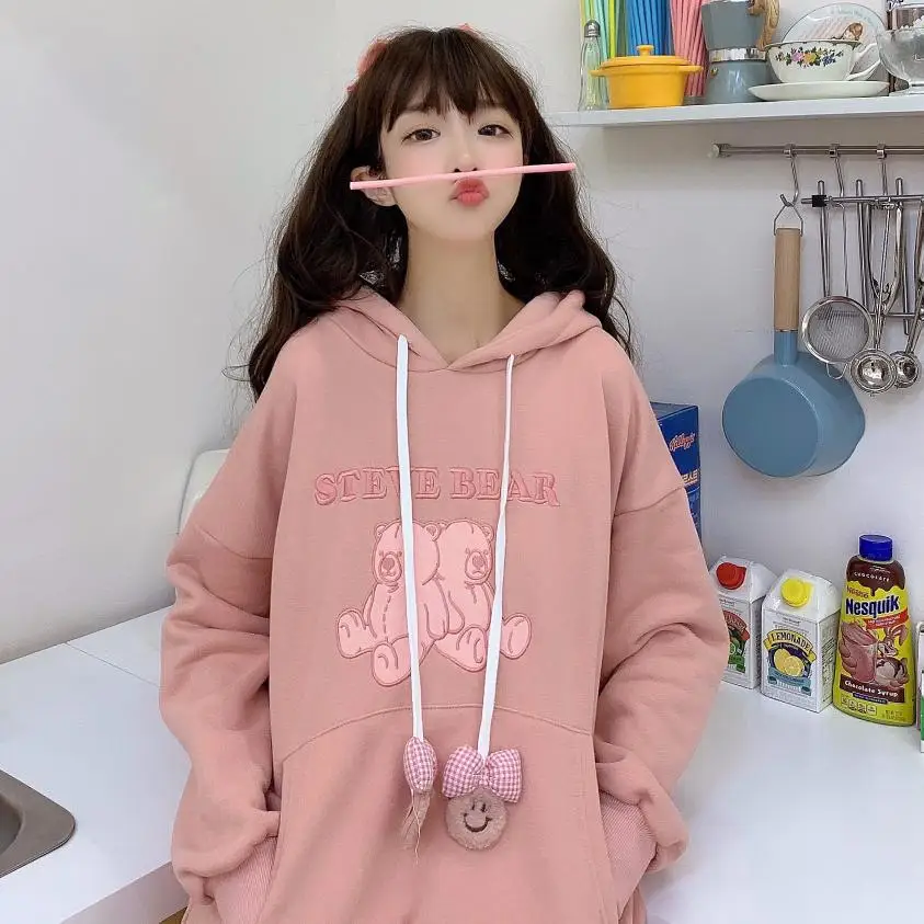 

Lovely girls' sweater women's pink white clothes warm winter clothes students' lovely vests