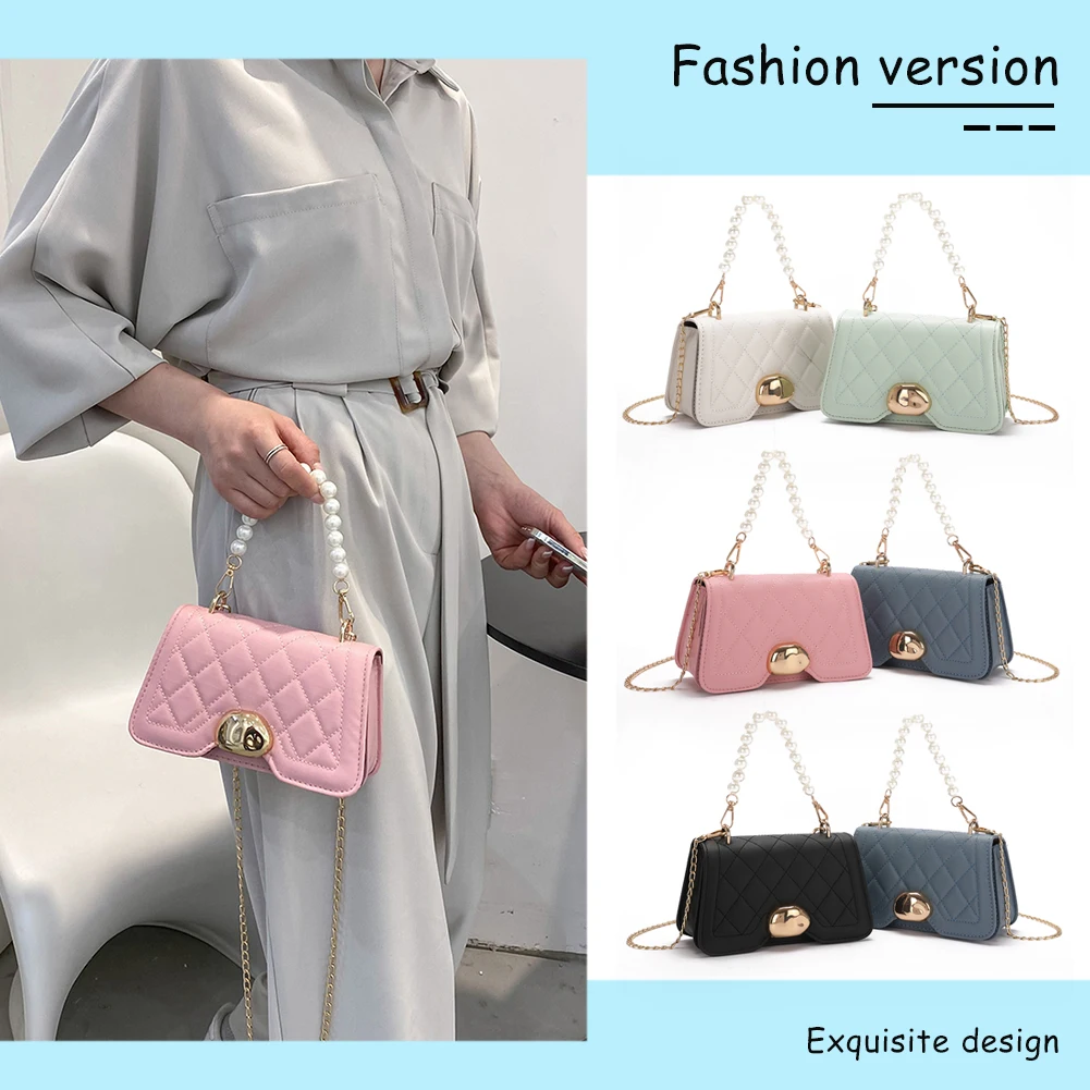 

Ladies Bags with Diamond Lattice Pattern Print Designed Small Mini Handbags PU Leather Shoulder Crossbody Handbags