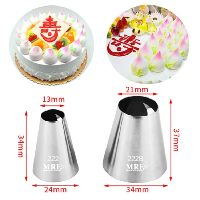 

Бесплатная доставка MRF, 2 шт., нержавеющая сталь 18/8, насадки для украшения торта, персикового цвета, кондитерские насадки для кексов, набор