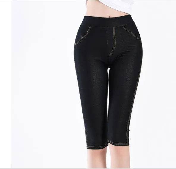 Новые женские джинсы 2020 новые летние с высокой талией до середины икры 5XL размера