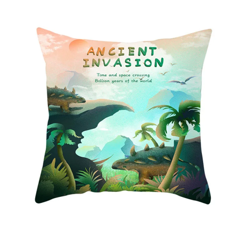 

New Dinosaur World Hugging Pillowcase Home Decoration Hugging Pillowcase Car Sofa Office Cushion Cushion Cushion Cover Wholesale