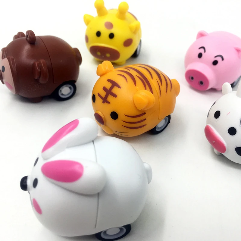 

10pcs Cute Children's Models Mini Cartoon Inertial Car Engineering Vehicle Toys Kawaii Pull Back Fall Vehicle