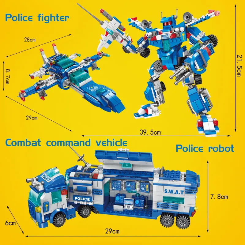 700 PCS City Police Series Building Blocks Car Mini Figures Store Blue Toys for Children Boys Train Mech Robot Toy | Игрушки и хобби