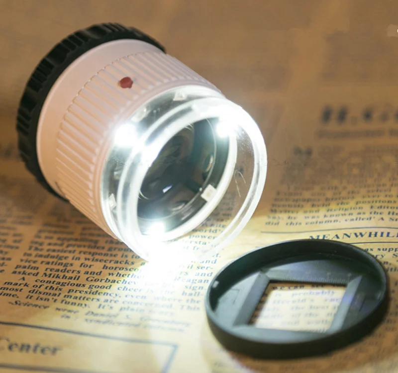 Увеличительное стекло 30X с фокусировкой лупа ультрафиолетовыми