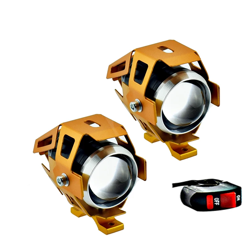 

Motorcycle LED Work lights 12v 125W U5 headlights 12v 6500k super bright LED moto spotlights motorbike auxiliary driving lamp