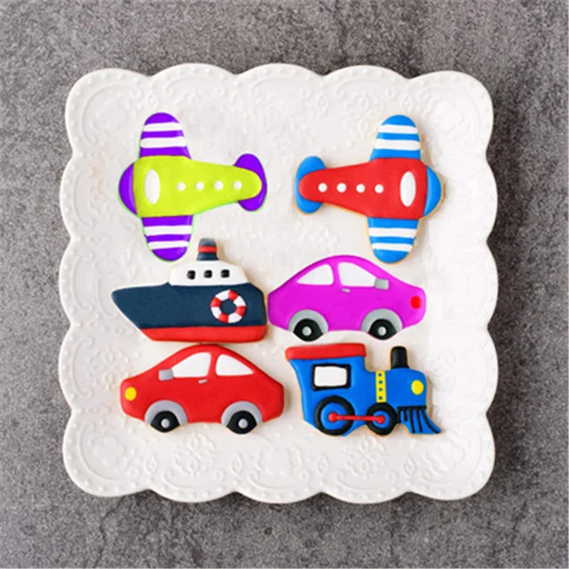 Набор резаков для печенья из нержавеющей стали форма поезда самолета корабля