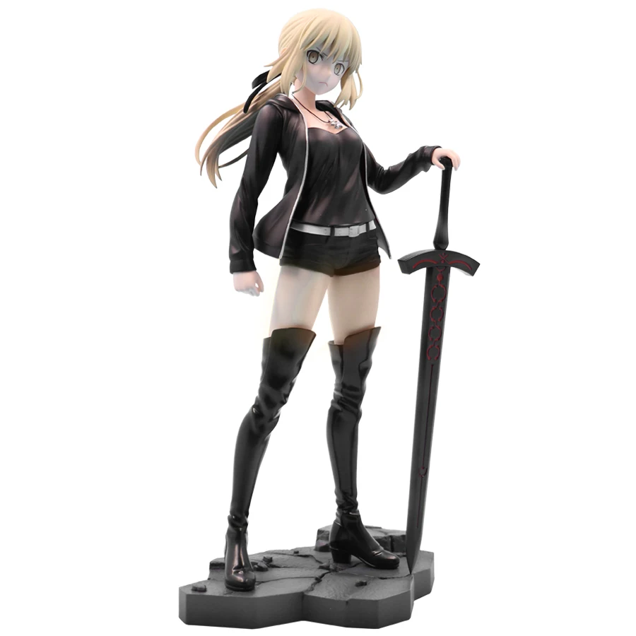 Новейшее аниме Fate Stay Night черное платье 24 см Saber Arturia и стильная подвеска Повседневная фигурка ver T30|Игровые