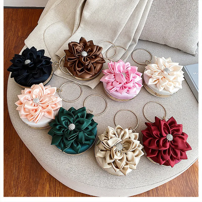 Трехмерная Сумка браслет со стразами сумка лепесток свадебная для ужина