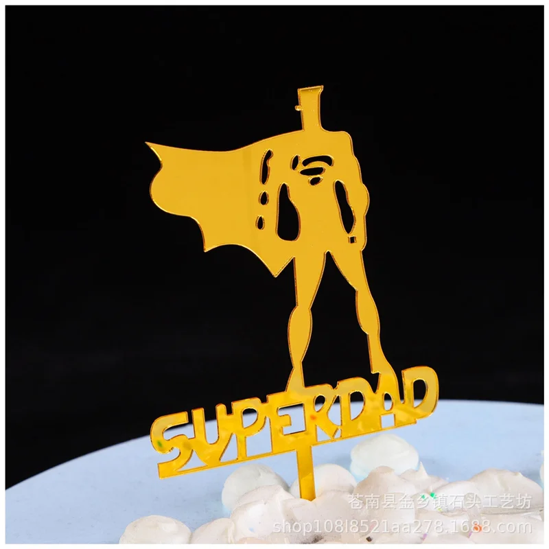 Супер отец акриловый торт Топпер лучший папа когда-либо украшение день отцов