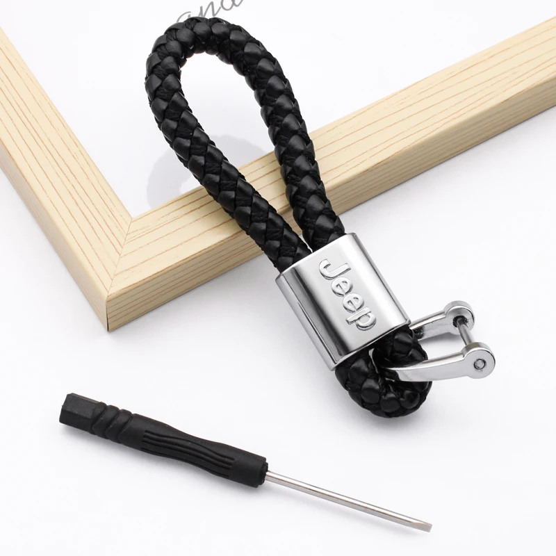 

Keyring Keychain Leather Simple Key Chains Holder For Jeep Compass Renegade Grand Cherokee Patriot Wrangler Jk Car Accessories