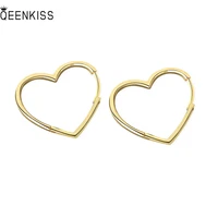 qeenkiss%c2%a0eg631 fine%c2%a0jewelry%c2%a0wholesale%c2%a0fashion%c2%a0woman%c2%a0girl%c2%a0birthday%c2%a0wedding%c2%a0simplicity heart 18kt gold white%c2%a0gold%c2%a0hoop earrings