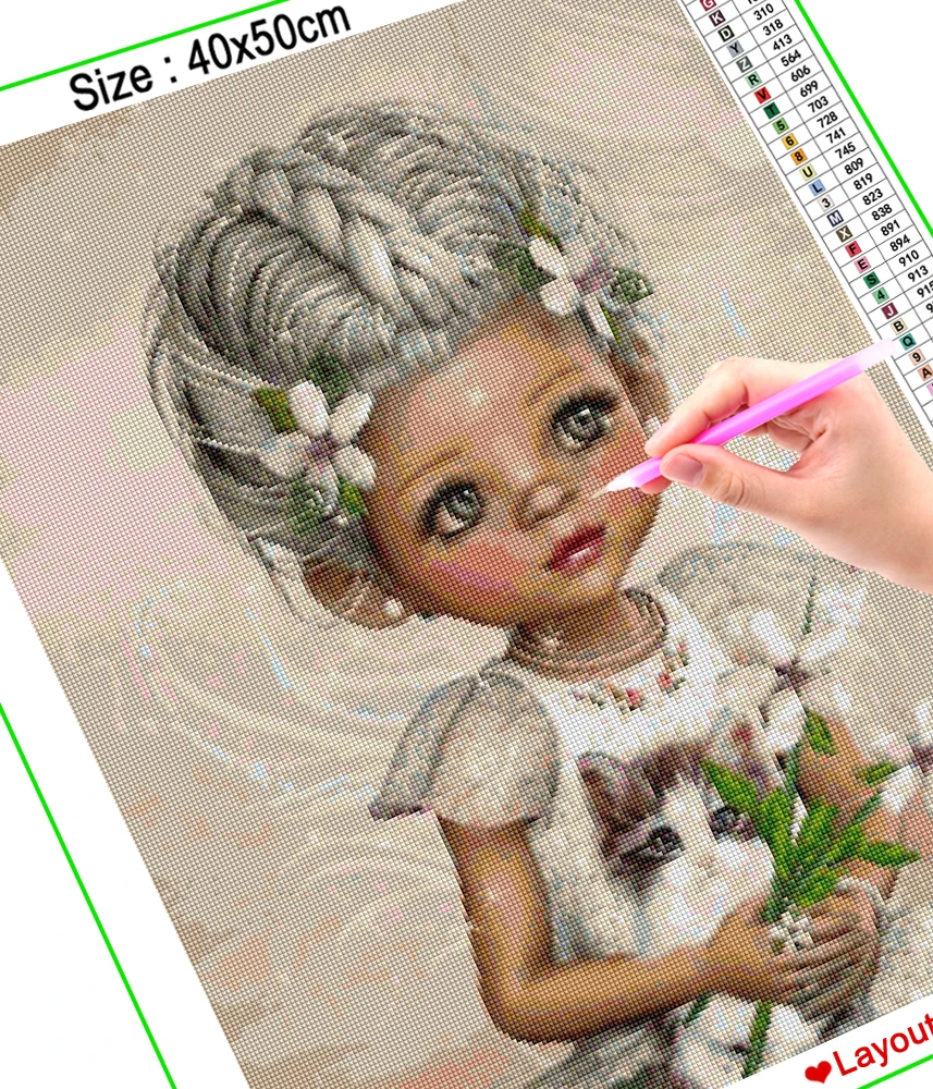 HOMFUN Diamond Painting Full Square/Round Drill 5D DIY &quotCartoon girl princess&quot Daimond Embroidery Rhinestone Cross Stitch Decor | Дом и