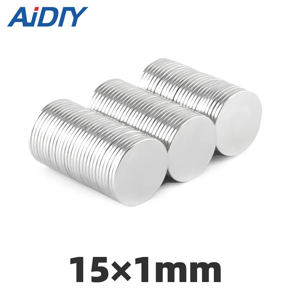 AIDIY 10 шт. неодимовые магниты 15 × 1 12 × 2 8x3 10x1 10x2 6 × 4 мм Мини N35 Круглый дисковый магнит очень сильные магниты никель редкоземельные