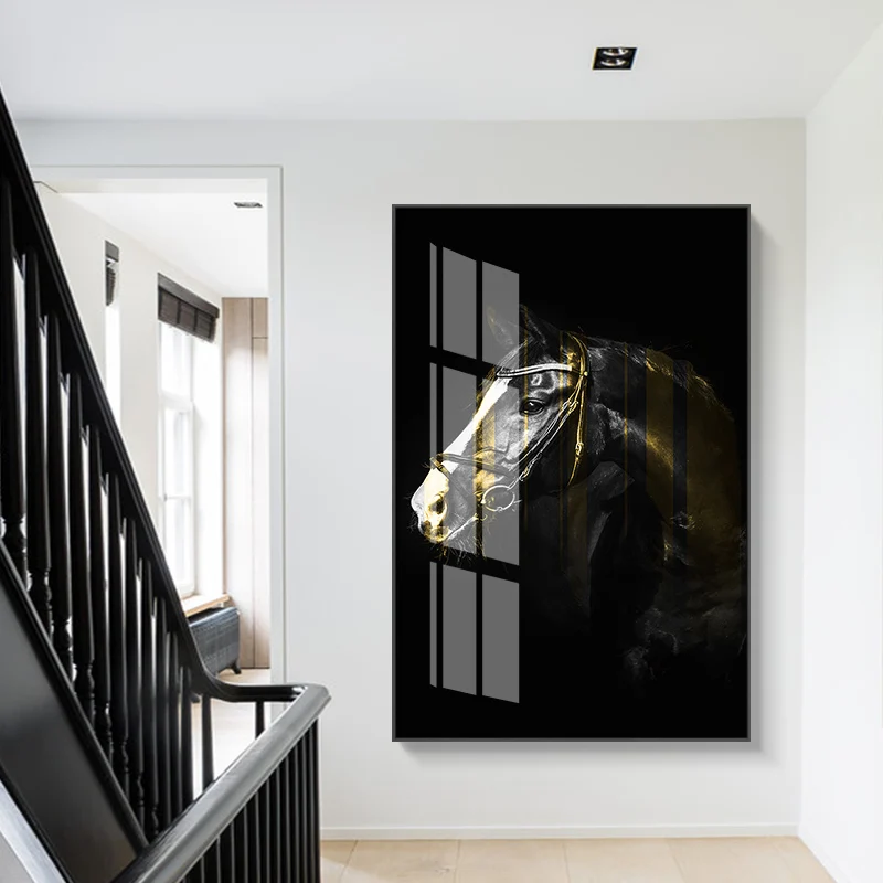 

Modern Canvas Painting Abstract Poster And Print Unique Horse Eyes Wall Art Pictures For Living Room Bedroom Aisle Decorative