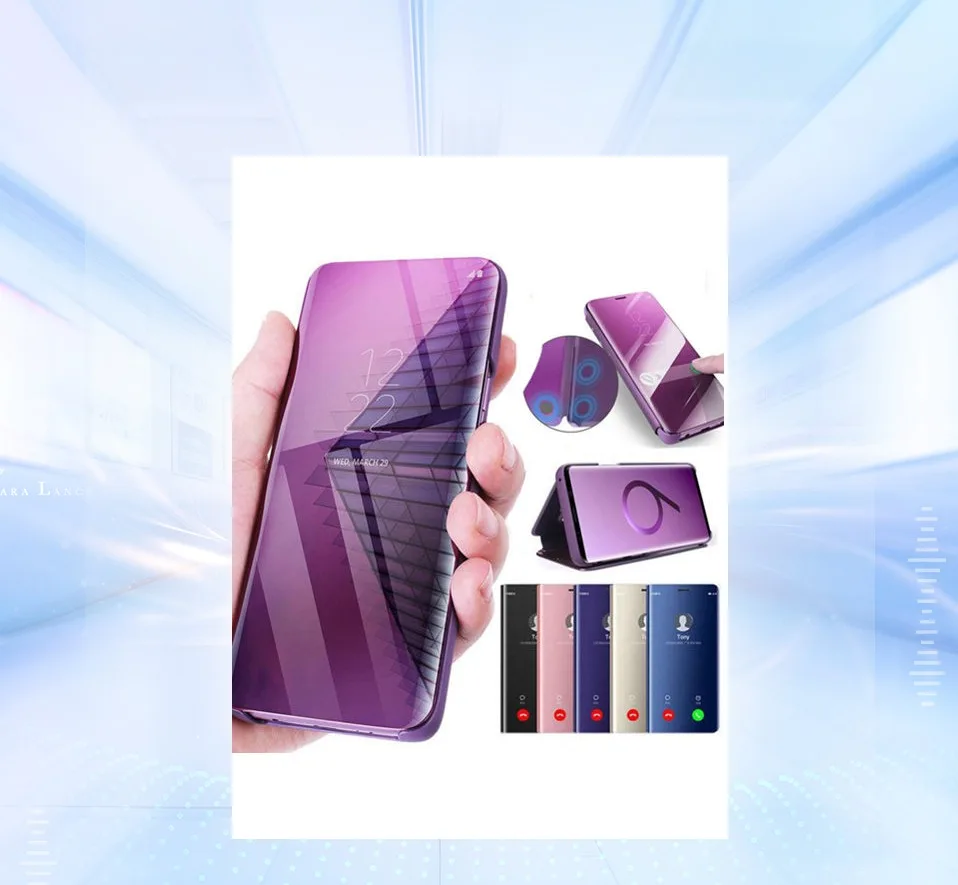 Флип-чехол для samsung J4, J6, J8,, кожаный прозрачный зеркальный чехол с подставкой для Galaxy A9, Star lite, A5, A6, A7, A8 Plus, J7, Duo, Note 9