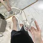 Женские босоножки из флока, туфли на тонком каблуке, с ремешком и пряжкой, европейский стиль, 2021