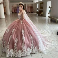 princess pink quinceanera dresses for 15 year with wrap off the shoulder lace appliques bodice corset formal prom party dress
