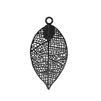 doreenbeads copper filigree stamping pendants colorful hollow leaf diy earrings necklace diy jewelry gifts 30mm x 16mm 30 pcs