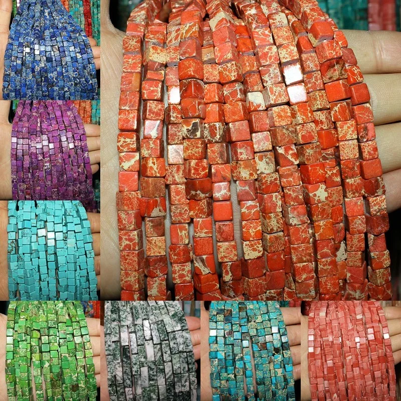 

Natural Semi-precious Stones Loose Beads Square Beads 6 * 6mm Beaded DIY Production Bracelet Necklace Jewelry Accessories