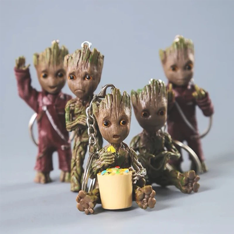 Особым качеством версия Groot ребенком брелок дерево кулон Брюс Ли малыш Грут сумка