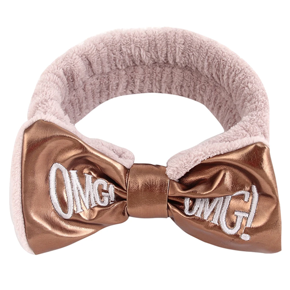 OMG вышивка буквами бабочка из искусственной кожи плюшевая повязка на голову для