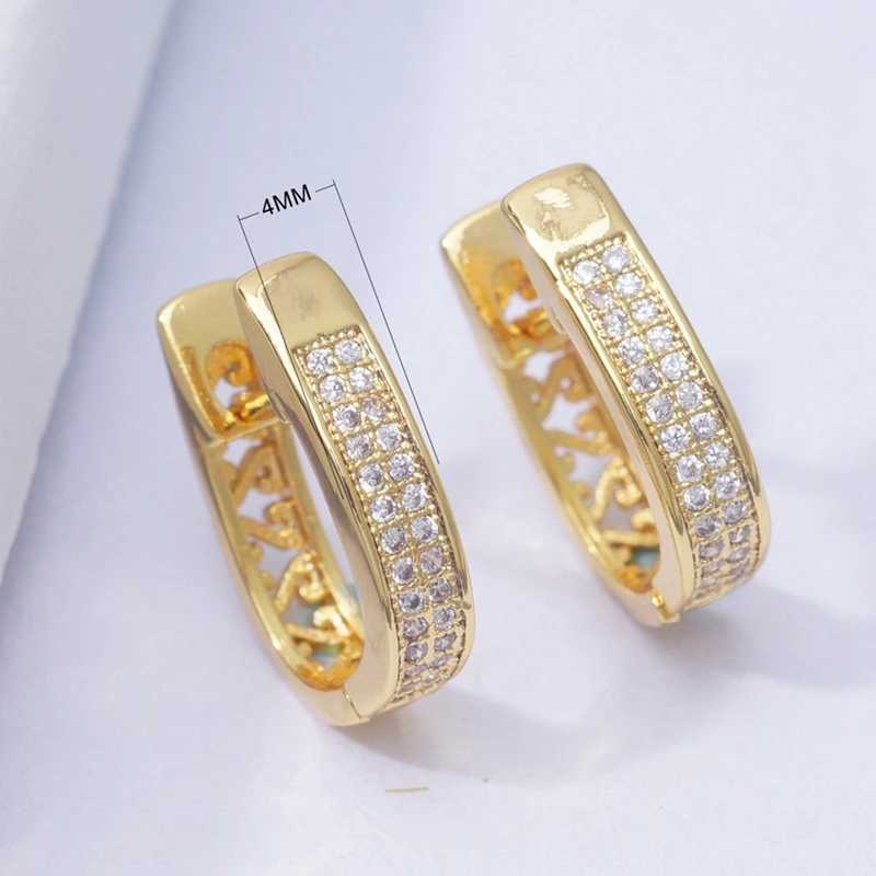 0163 Micro Pave AAA циркониевые Стразы, круглые серьги-кольца для женщин и девушек, подарок, позолоченные серьги, модные ювелирные изделия, сережки - Окраска металла: 0163