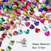 the new flatback diamond shape 7mm nail rhinestones crystal stones for nail art decoration accessories 30pcs100pcs