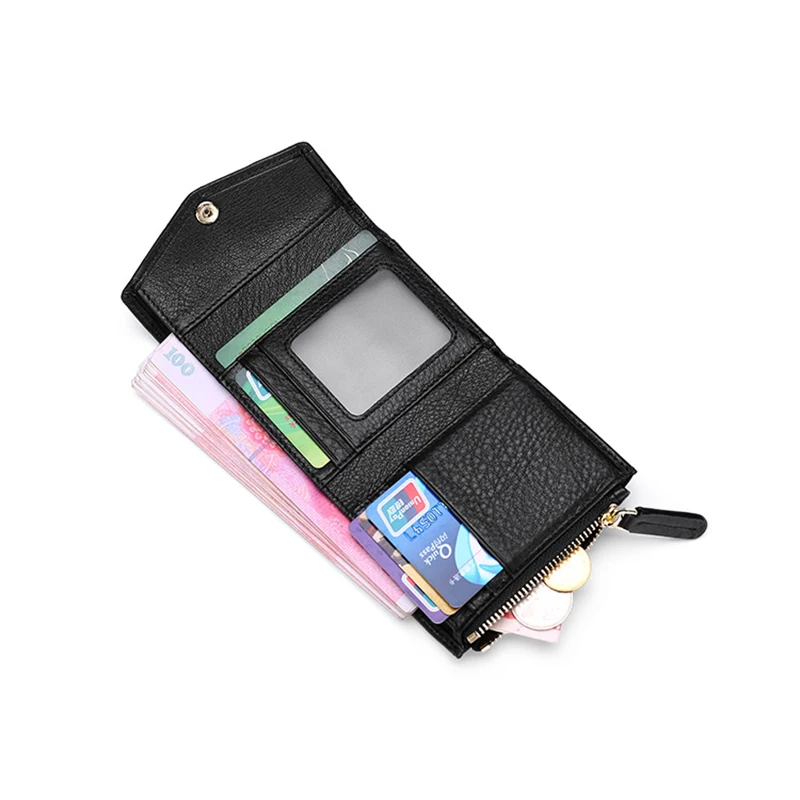 Модный милый женский короткий кошелек из натуральной кожи для карт Женский монет