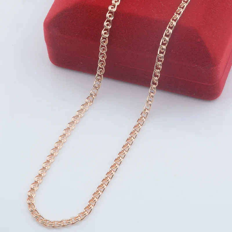 

3mm 5mm Wide Women Chain Men 585 Rose Gold Color Necklace Snail Jewelry